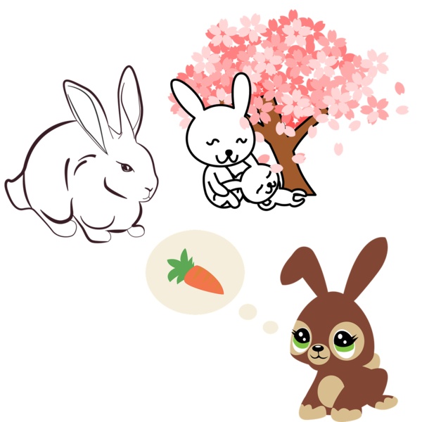 Transparent Rabbit Sticker Child Hare Easter Bunny for Easter