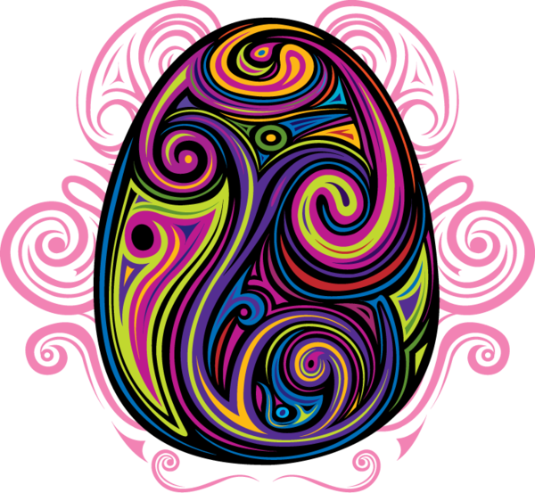 Transparent Easter Bunny Easter Poster Purple Spiral for Easter