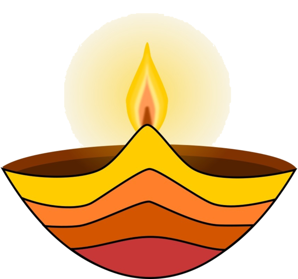 Transparent Light Diya Diwali Yellow Orange for Diwali