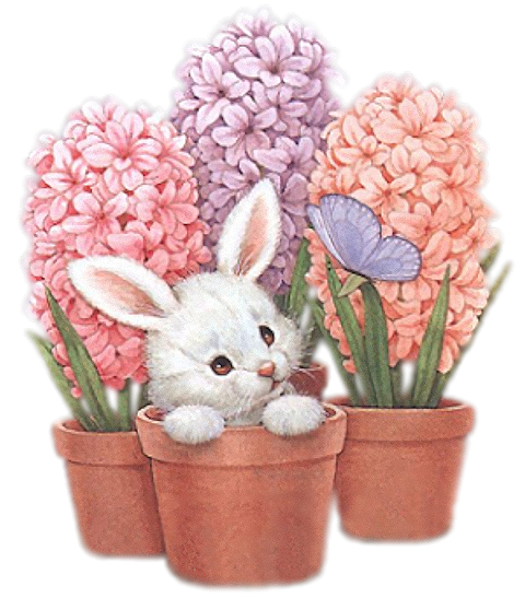 Transparent Easter Bunny Easter Child Flower Pink for Easter
