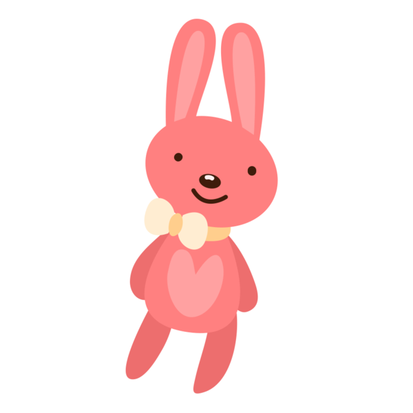 Transparent Rabbit Easter Bunny Invitation Pink Cartoon for Easter