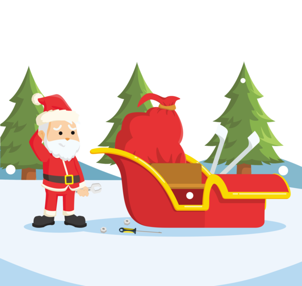 Transparent Santa Claus Sled Cartoon Fir Christmas Decoration for Christmas