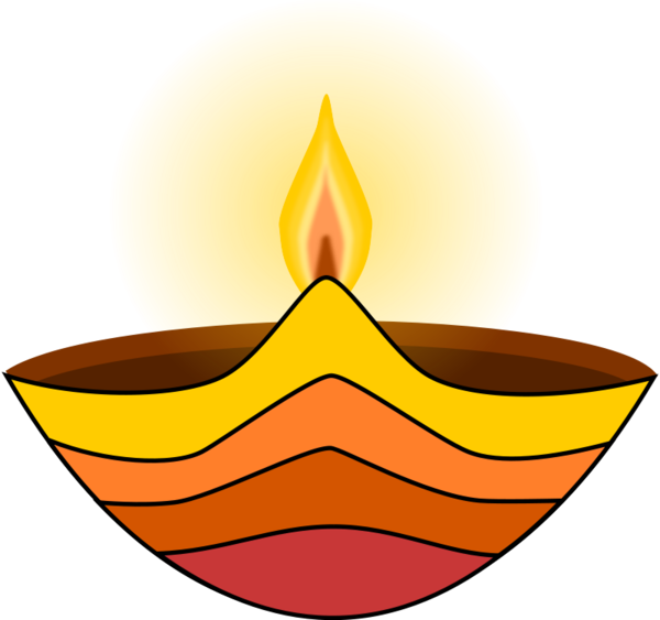 Transparent Diwali Diya Oil Lamp Yellow Orange for Diwali