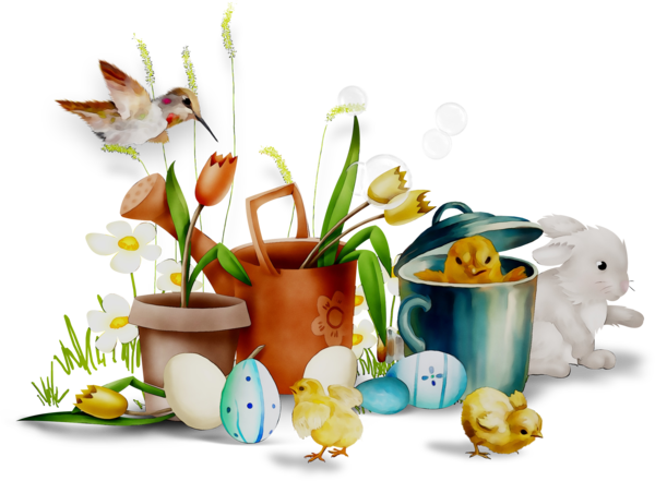 Transparent Floral Design Easter Flower Flowerpot for Easter