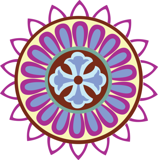 Transparent Rangoli Kolam Drawing Flower Symmetry for Diwali