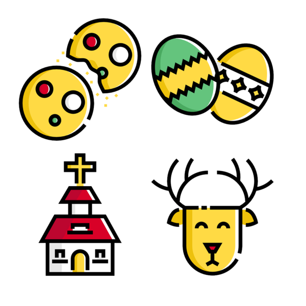 Transparent Easter Icon Design Button Emoticon Area for Easter