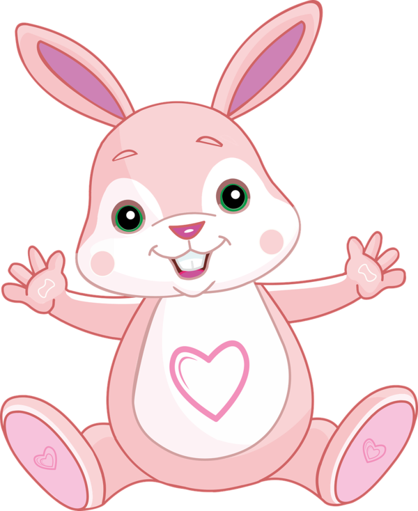 Transparent Easter Bunny Easter Game Pink Hare for Easter