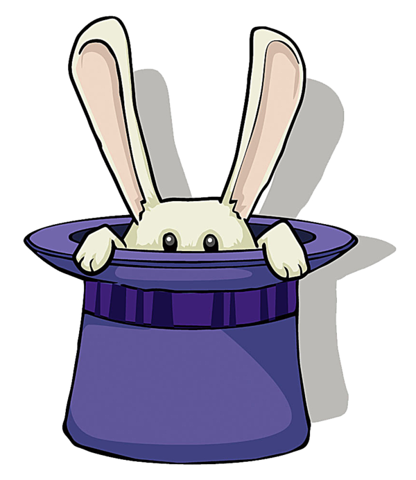 Transparent Hat Magic Magician Purple Easter Bunny for Easter