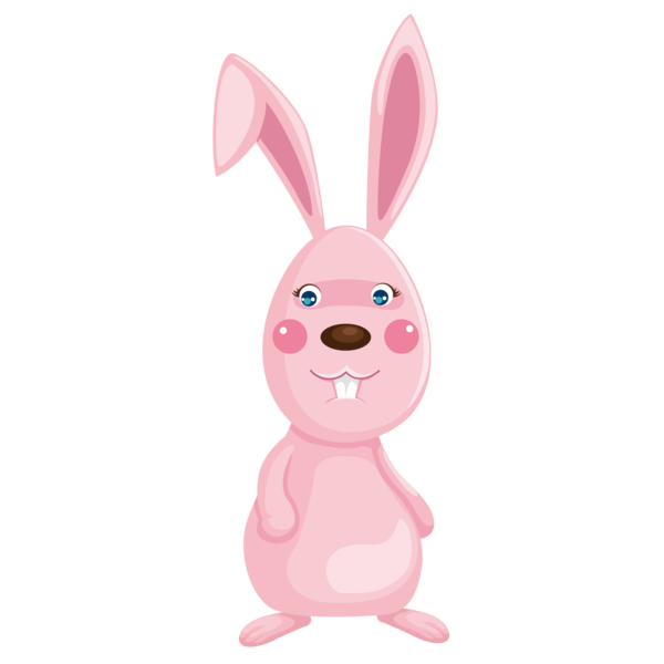 Transparent Hare Rabbit Easter Bunny Pink for Easter