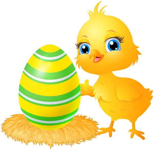 Transparent Smiley Easter Chicken Yellow for Easter
