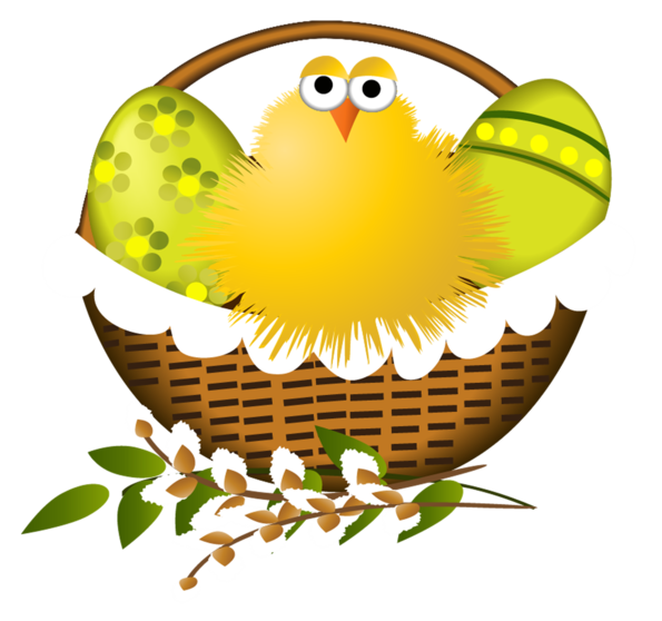 Transparent Easter Chicken Easter Basket Yellow Flower for Easter