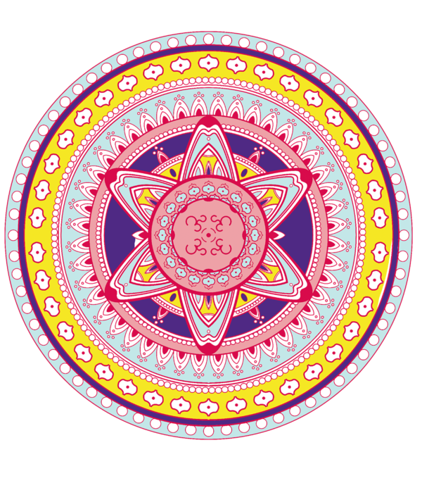 Transparent Mandala Ornament Symbol Circle Tableware for Diwali