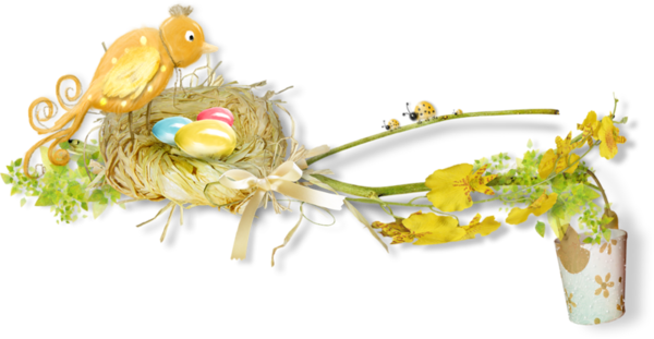 Transparent Bird Nest Edible Birds Nest Yellow for Easter