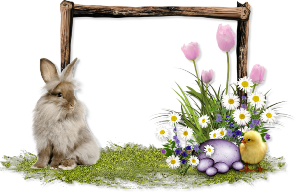 Transparent Easter Hare Rabbit Flower for Easter