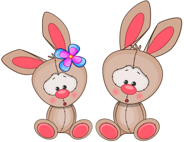 Transparent Easter Bunny Rabbit Cartoon Pink for Easter