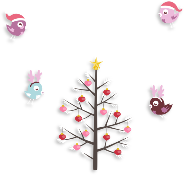 Transparent Christmas Tree Christmas Bird Pine Family Christmas Decoration for Christmas