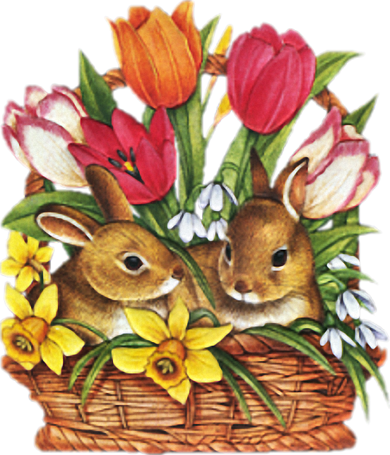 Transparent Easter Love Happiness Flower Hare for Easter
