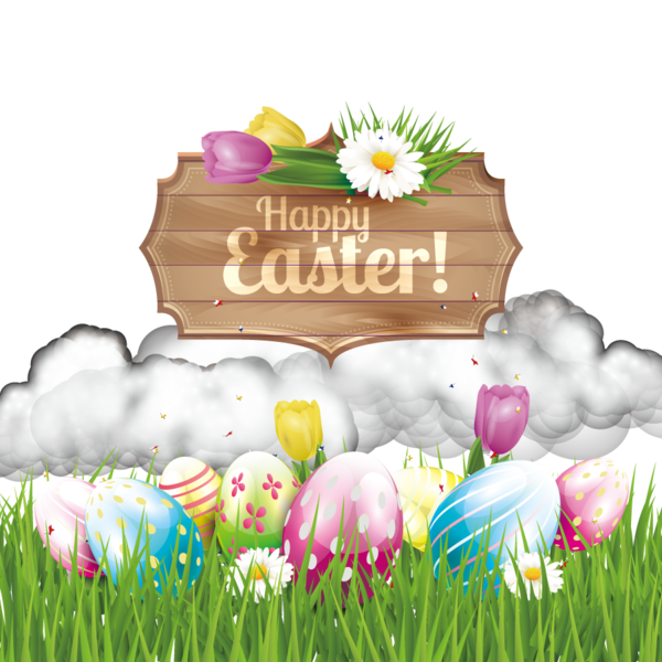 Transparent Easter Poster Plant Flower Meadow for Easter