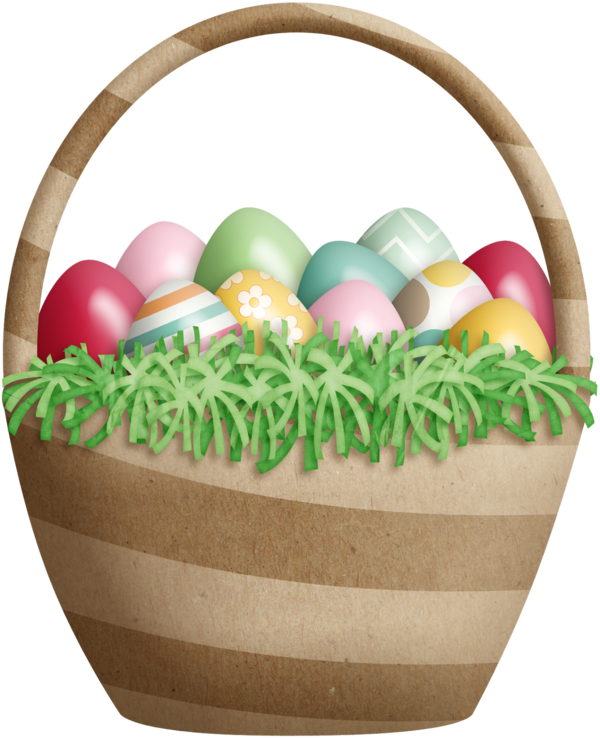 Transparent Drawing Cartoon Bàner Easter Egg Basket for Easter