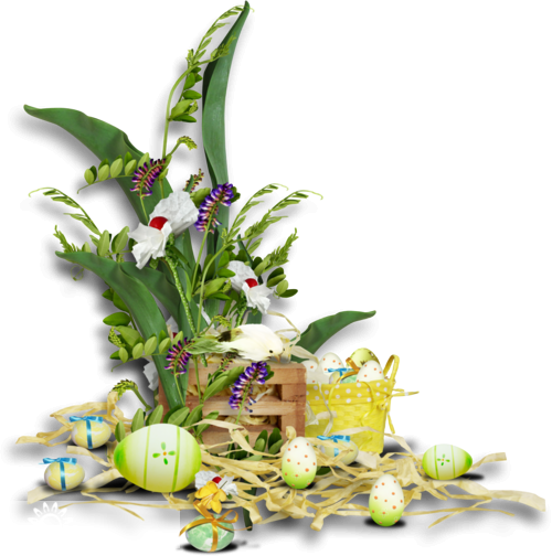 Transparent Easter Holiday Computer Animation Plant Flowerpot for Easter