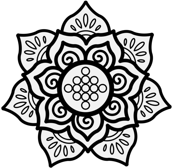 Transparent Nelumbo Nucifera Hindu Art Symbol Symmetry Point for Diwali