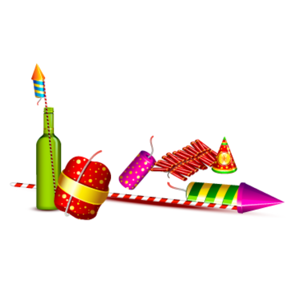 Diwali Diya Firecracker Toy Party Hat for Diwali - 800x800