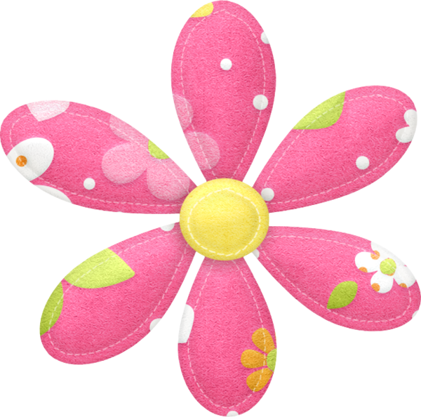 Transparent Flower Button Floral Design Pink for Easter