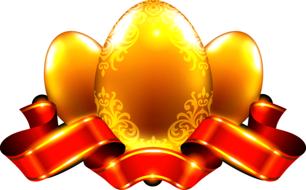 Transparent Ribbon Egg Material Yellow Orange for Easter