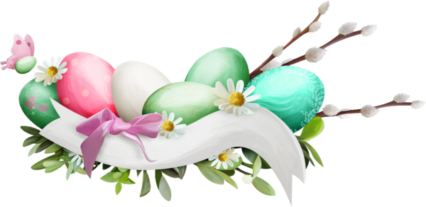 Transparent Easter Easter Egg Easter Bunny Flower Floral Design for Easter
