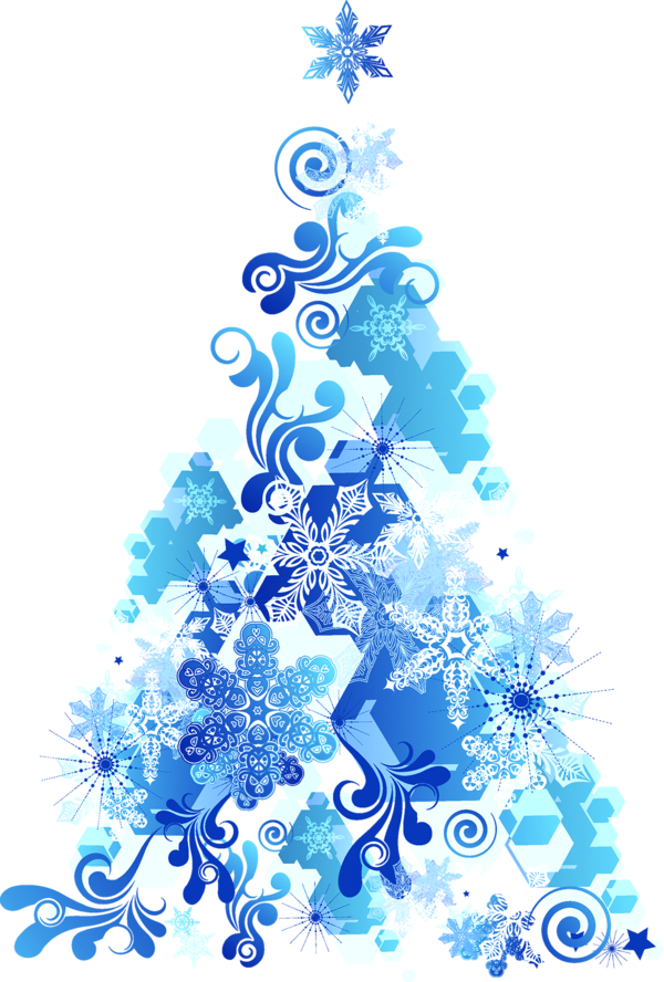 Transparent Christmas Snowflake Christmas Tree Blue Fir for Christmas