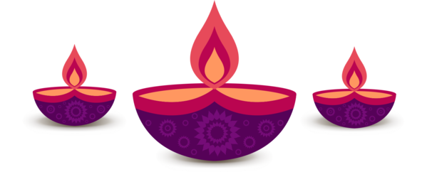 Transparent Diwali Lamp Oil Lamp Violet Purple for Diwali