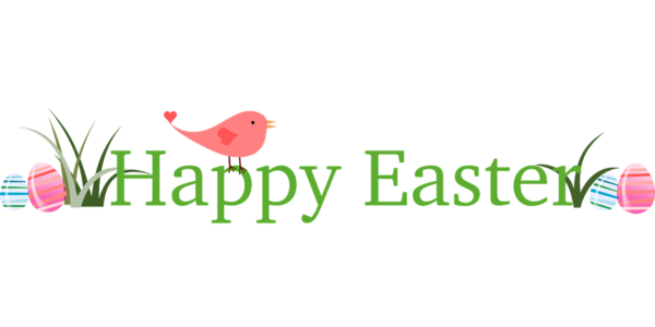 Transparent Easter Bird Easter Bunny Text Logo for Easter