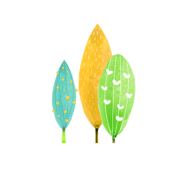 Transparent Cartoon Watercolor Painting Tree Leaf Petal for Easter
