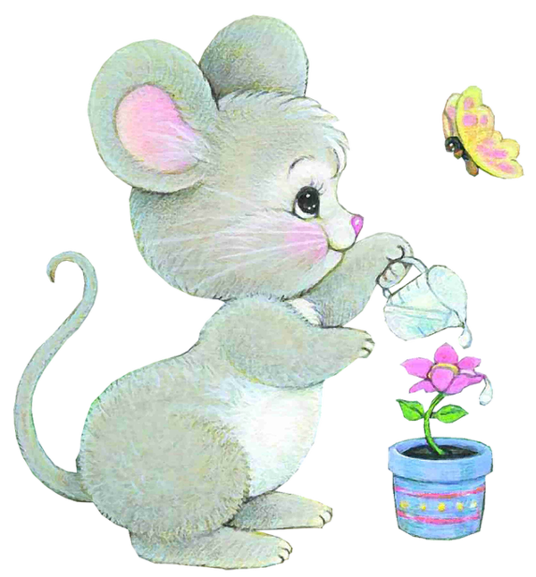 Transparent Computer Mouse Smiley Animation Flower Stuffed Toy for Easter