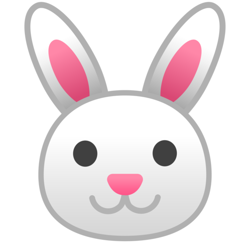 Transparent Easter Bunny Rabbit Emoji Pink Whiskers for Easter