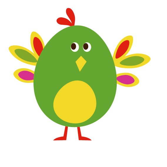 Transparent Chicken Rooster Green Beak Yellow for Easter