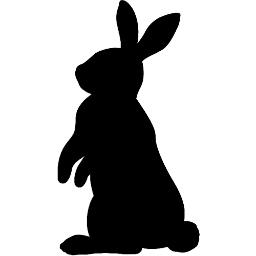 Transparent Hare Easter Bunny Silhouette Black for Easter