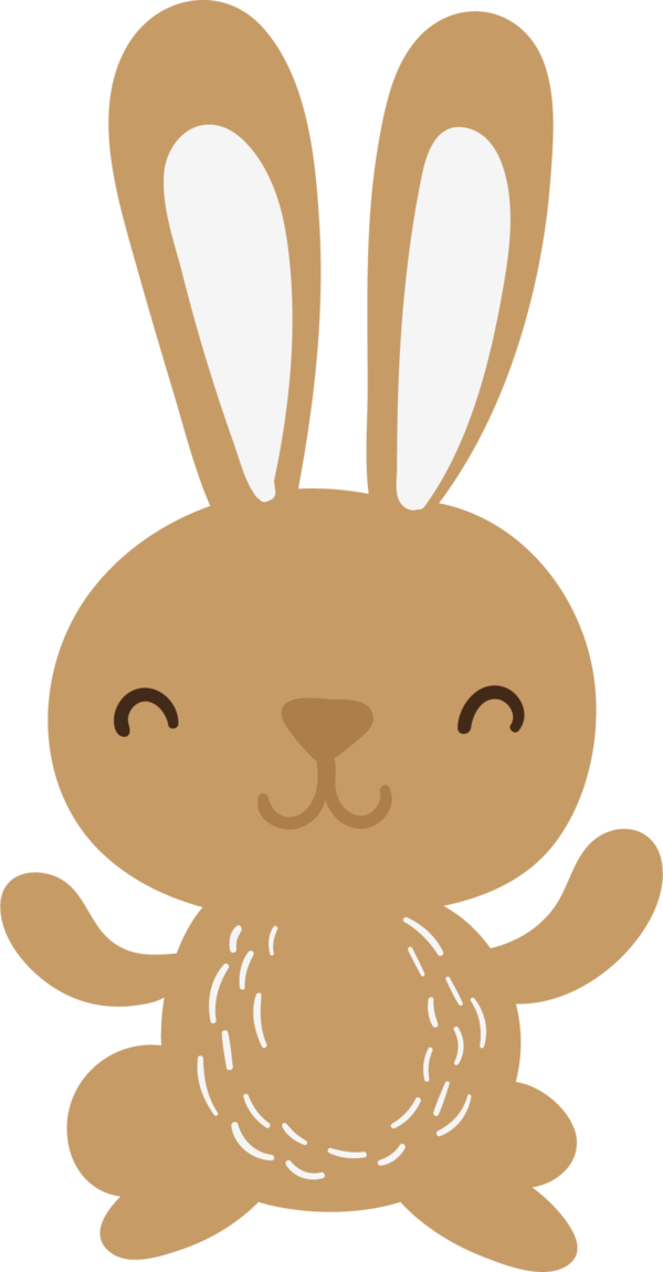 Transparent Rabbit Hare Brown for Easter