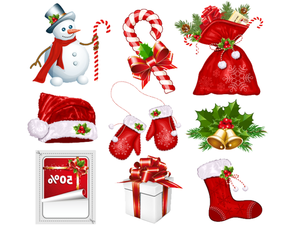 Transparent Candy Cane Santa Claus Christmas Holiday Gift for Christmas