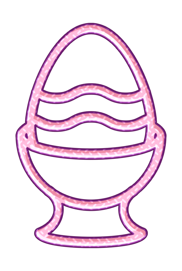 Transparent Cartoon Purple Line Pink Line Art for Easter