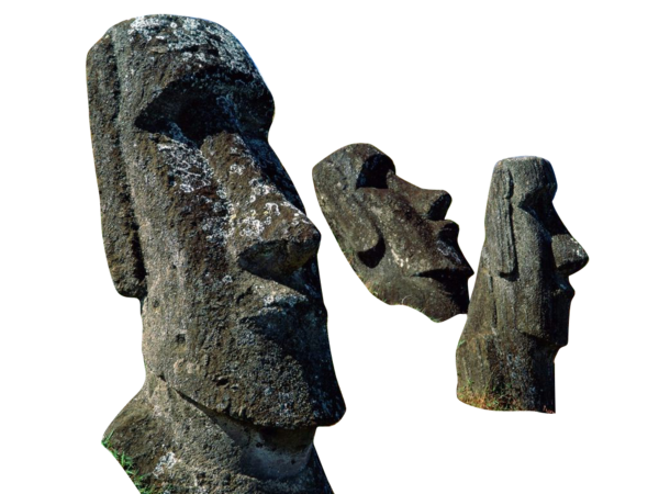 Transparent Moai Rano Raraku Rapa Iti Stone Carving Rock for Easter