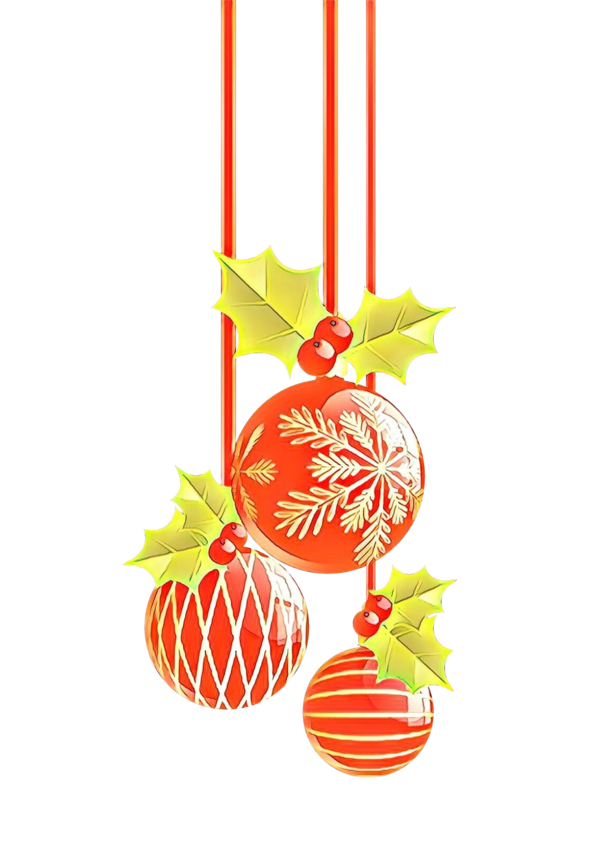 Transparent Christmas Day Christmas Ornament New Year Holiday Ornament Orange for Christmas