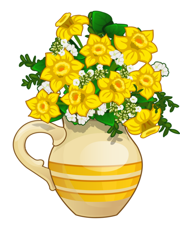 Transparent Vase Flower Decorative Vase Yellow for Easter