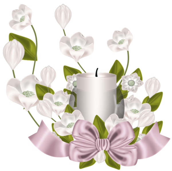 Transparent Candle First Communion Light Plant Flower for Easter