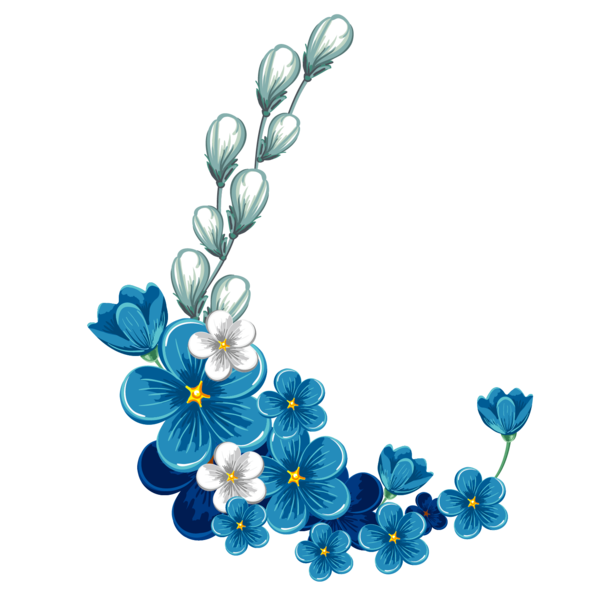 Transparent Flower Blue Greeting Card Turquoise for Easter