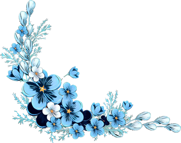 Transparent Floral Design Cut Flowers Flower Blue for Easter