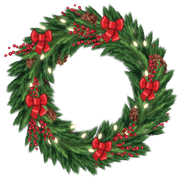 Transparent Wreath Christmas Garland Evergreen Pine Family for Christmas