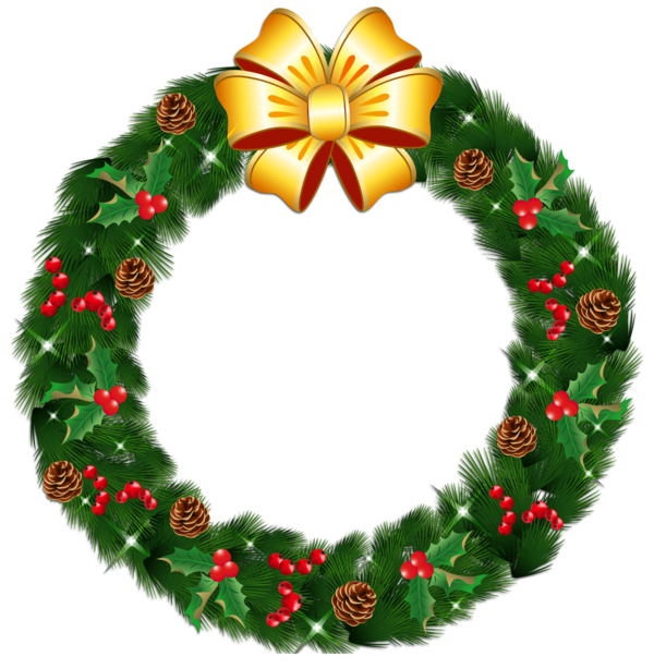 Transparent Santa Claus Wreath Christmas Evergreen Pine Family for Christmas
