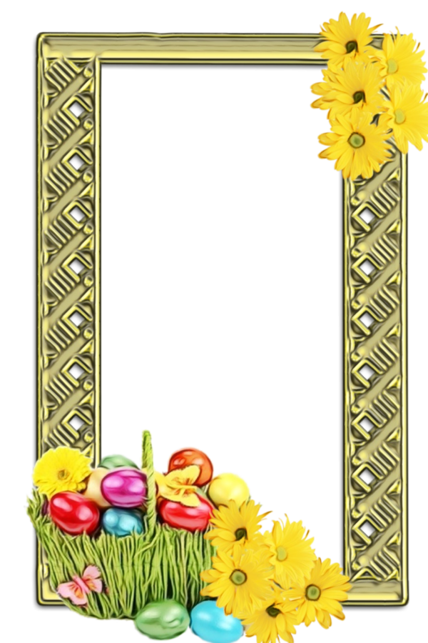 Transparent Picture Frames Easter Floral Design Yellow Picture Frame for Easter
