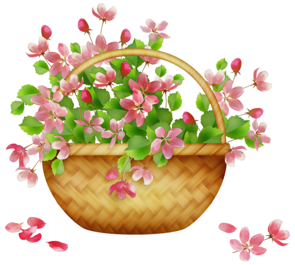 Transparent Flower Basket Flower Garden Pink for Easter